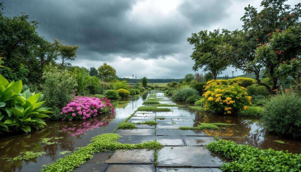 Giardino allagato: i passi essenziali per salvarlo dopo piogge intense