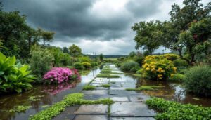 Giardino allagato: i passi essenziali per salvarlo dopo piogge intense